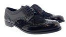 Dolce & Gabbana Men's Black Lace Oxford Brogue Dress Shoes-EU40.5