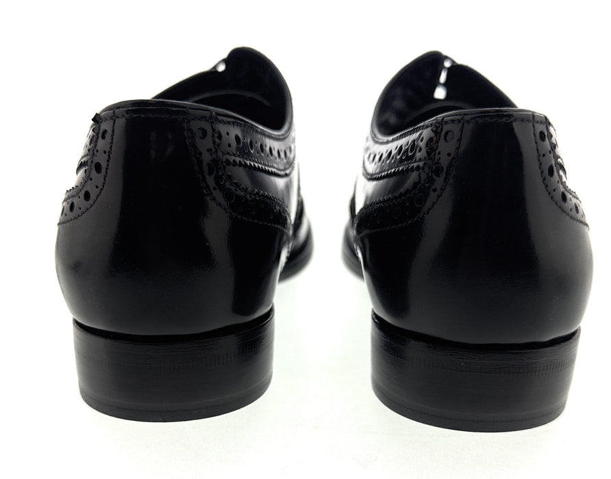 Dolce & Gabbana Men's Black Lace Oxford Brogue Dress Shoes-EU40.5