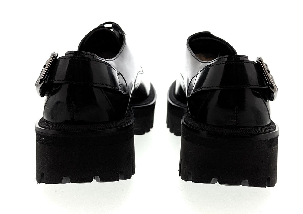 Dolce & Gabbana Black Womens Chunky Sole Derby Shoes-EU37