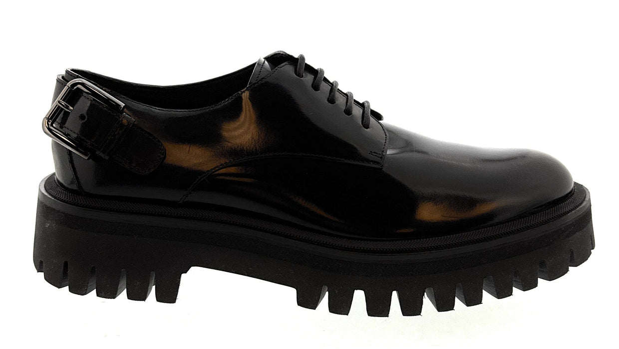 Dolce & Gabbana Black Womens Chunky Sole Derby Shoes-EU37