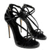 Dolce & Gabbana Black Patent Leather Strappy Stiletto Sandals
-EU40.5