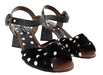 Dolce & Gabbana Women's Polka Dot Bow Block Heel Sandals-EU36.5