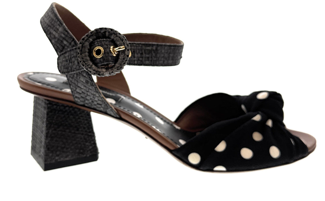 Dolce & Gabbana Women's Polka Dot Bow Block Heel Sandals-EU37