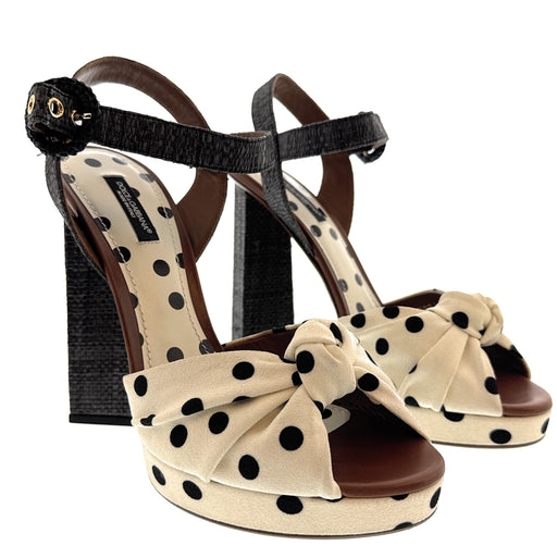 Dolce & Gabbana Women's Polka Dot Platform Block Heel Sandals-EU39