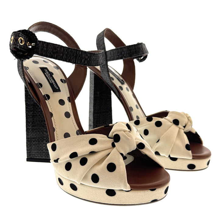 Dolce & Gabbana Women's Polka Dot Platform Block Heel Sandals-EU39