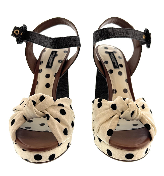Dolce & Gabbana Women's Polka Dot Platform Block Heel Sandals-EU39