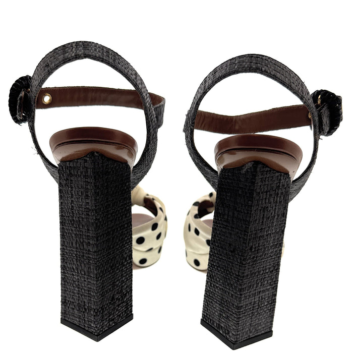 Dolce & Gabbana Women's Polka Dot Platform Block Heel Sandals-EU39