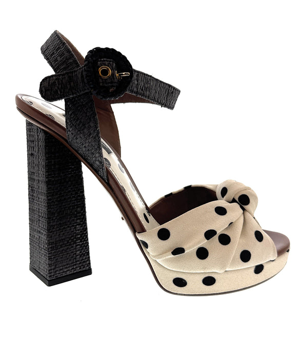 Dolce & Gabbana Women's Polka Dot Platform Block Heel Sandals-EU39