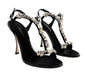 Dolce & Gabbana Black Crystal Embellished High-Heel Sandals