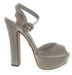 Dolce & Gabbana Crystal-Embellished Satin Bridal White Platform Sandals-EU36