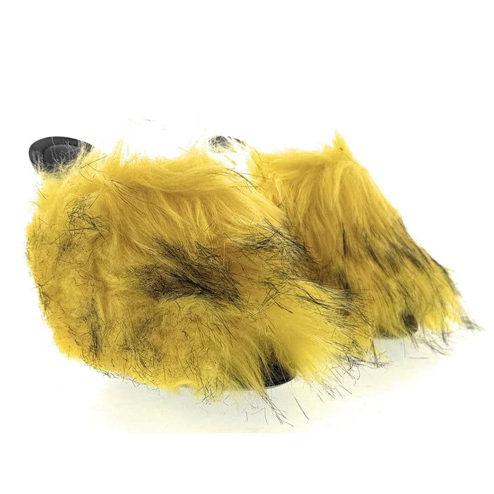Dolce & Gabbana Yellow Feather Mule Sandals with Black Accents
-EU36
