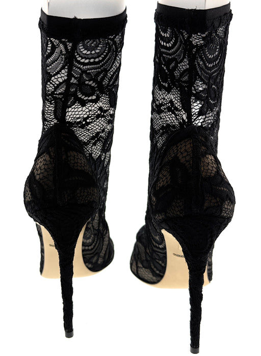Dolce & Gabbana Black Lace Stiletto Ankle Boots
-EU41