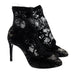 Dolce & Gabbana Black Floral Lace Ankle Boots
-EU35