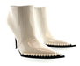 Dolce & Gabbana White Patent Pearl-Trimmed Ankle Boots
-EU35.5