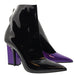 Dolce & Gabbana Black & Purple Patent Leather Ankle Boots
-EU37.5