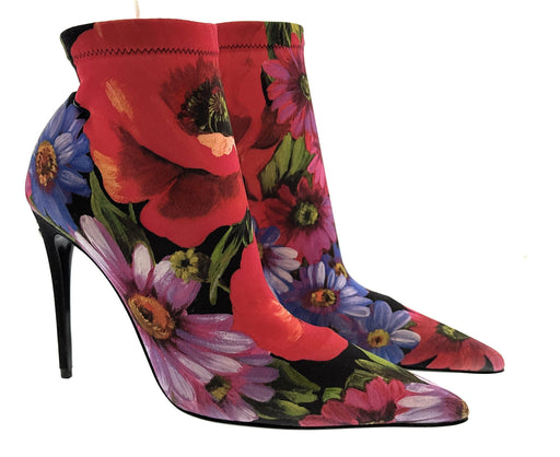 Dolce & Gabbana Multicolor Floral Print Stretch Sock Boots
-EU38