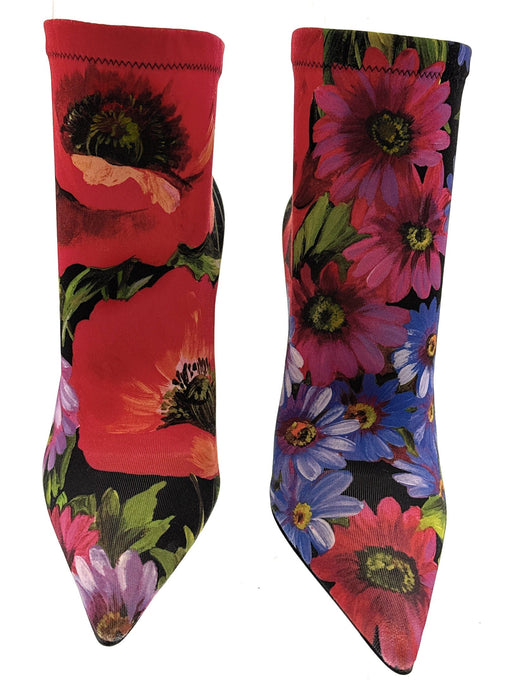 Dolce & Gabbana Multicolor Floral Print Stretch Sock Boots
-EU38