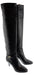 Dolce & Gabbana Classic Black Leather Mid-Heel Knee Boots
-EU39