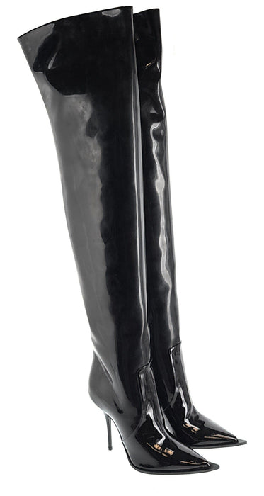 Dolce & Gabbana Black Patent Over-the-Knee Stiletto Boots
-EU36