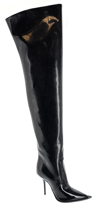 Dolce & Gabbana Black Patent Over-the-Knee Stiletto Boots
-EU36