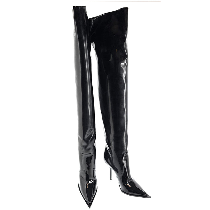 Dolce & Gabbana Black Patent Over-the-Knee Stiletto Boots
-EU36
