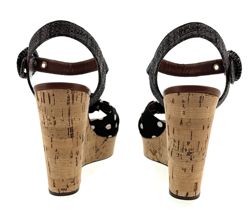 Dolce & Gabbana Polka Dot Cork Wedge Sandals
-EU36