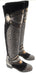 Dolce & Gabbana Studded Armored Velvet & Leather Knee-High Boots
-EU35