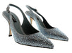 Dolce & Gabbana Blue Crystal Embellished Slingback Pumps-EU35.5
