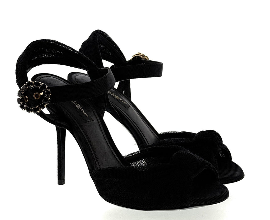 Dolce & Gabbana Mesh Ornate Buckle Stiletto Heels-36