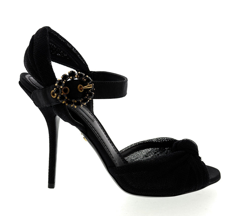 Dolce & Gabbana Mesh Ornate Buckle Stiletto Heels-36