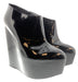 Dolce & Gabbana Black Patent Leather Wedge Platform Ankle Boots-EU39