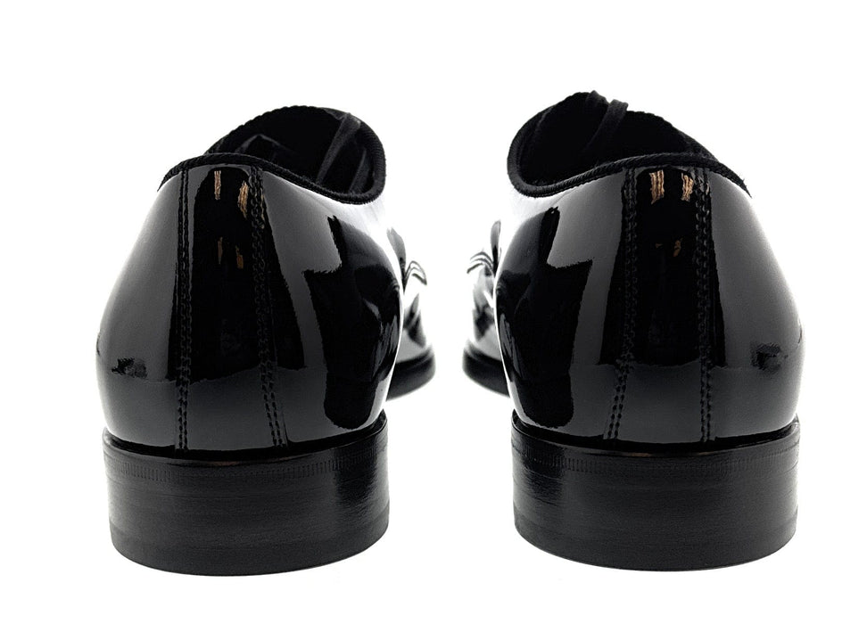 Dolce & Gabbana Men's Black Patent Leather Formal Oxford Dress Shoes-EU40