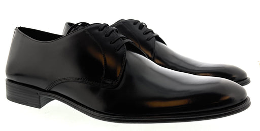 Dolce & Gabbana Men's Classic Black Leather Derby Dress Shoes-EU44.5