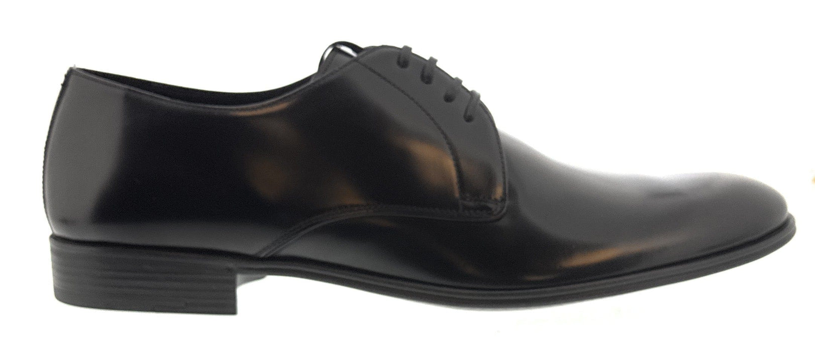 Dolce & Gabbana Men's Classic Black Leather Derby Dress Shoes-EU44.5