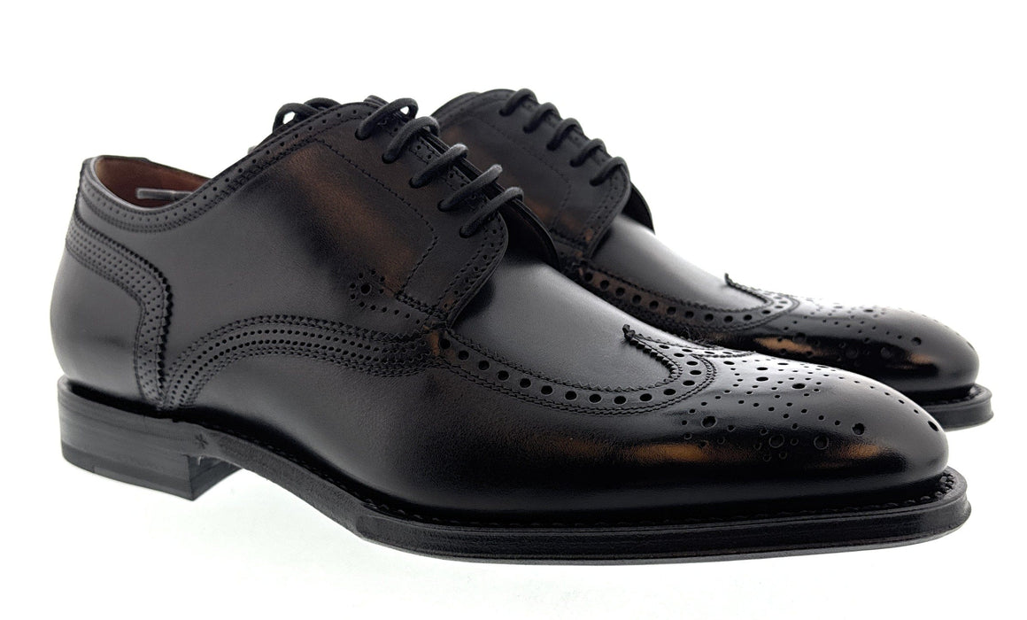 Dolce & Gabbana Men's Black Leather Wingtip Brogue Dress Shoes-EU39