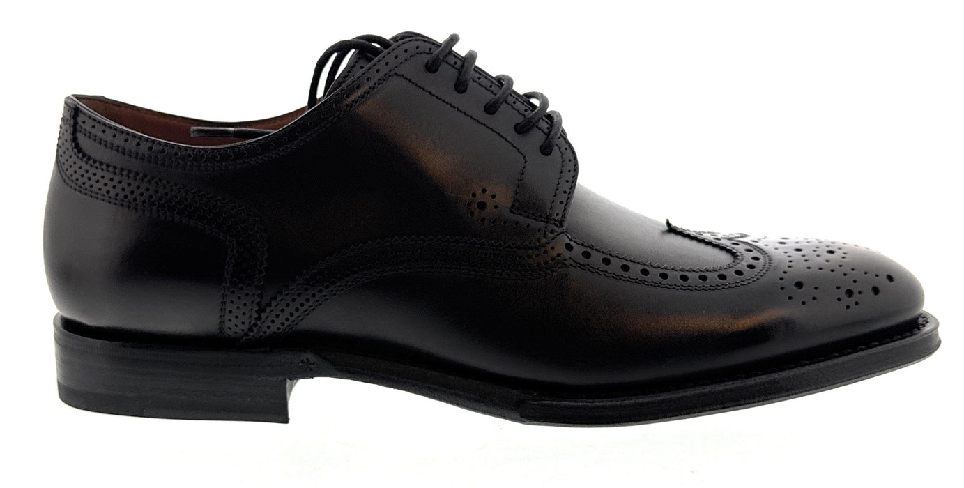 Dolce & Gabbana Men's Black Leather Wingtip Brogue Dress Shoes-EU40