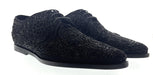 Dolce & Gabbana Men's Black Beaded Velvet Lace-Up Formal Shoes-EU40