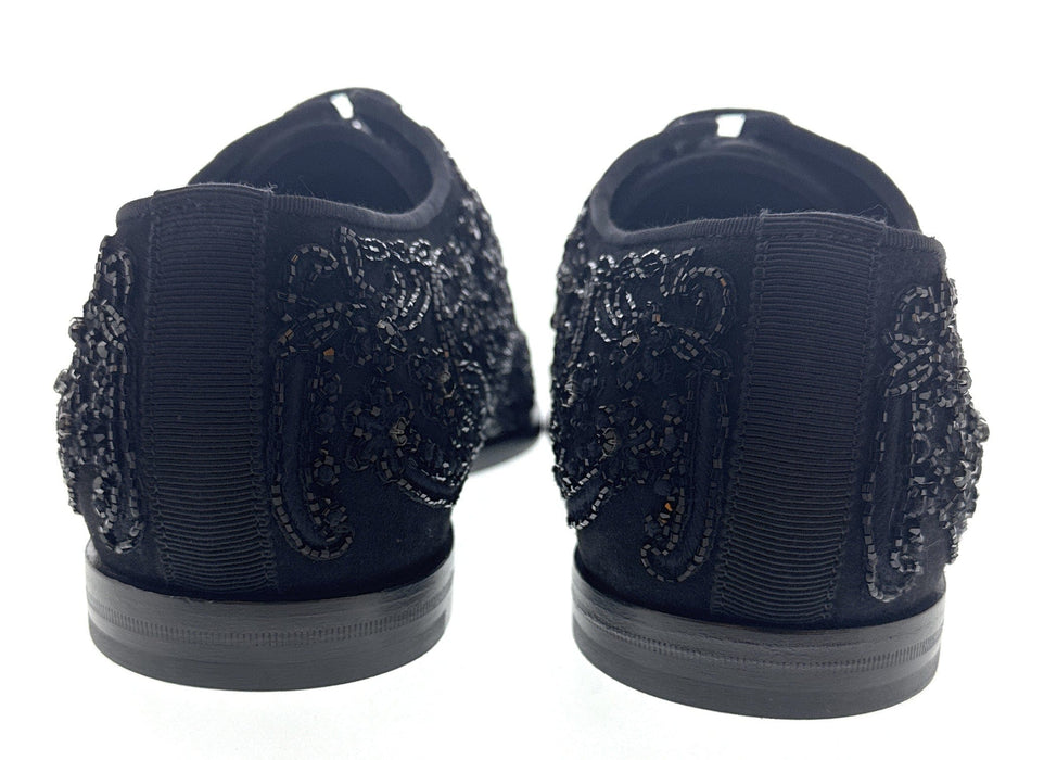 Dolce & Gabbana Men's Black Polished Leather Lace-Up Derby Shoes-EU39