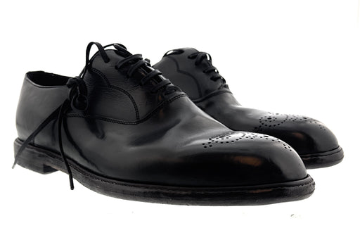 Dolce & Gabbana Men's Black Leather Brogue Dress Shoes-EU41