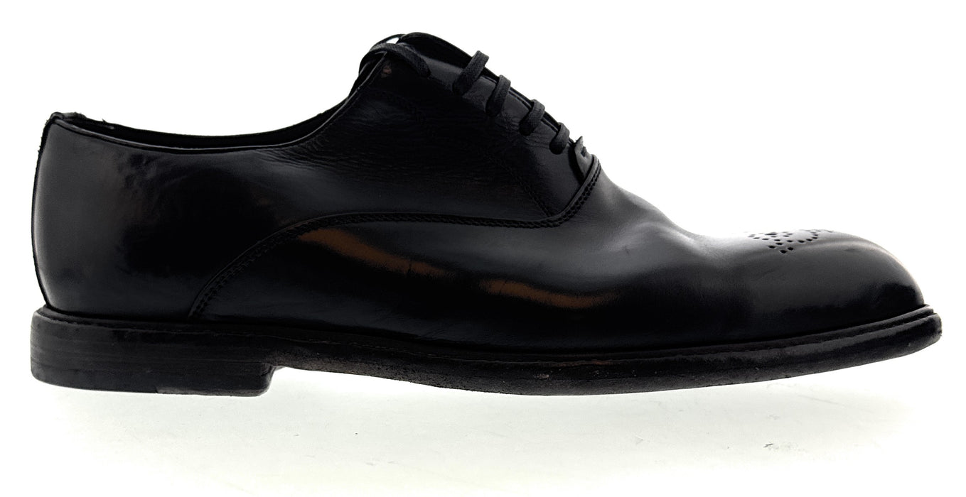 Dolce & Gabbana Men's Black Leather Brogue Dress Shoes-EU41