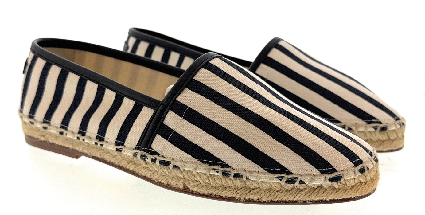 Dolce & Gabbana Men's Black & White Striped Canvas Espadrilles-EU40