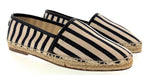 Dolce & Gabbana Men's Black & White Striped Canvas Espadrilles-EU40