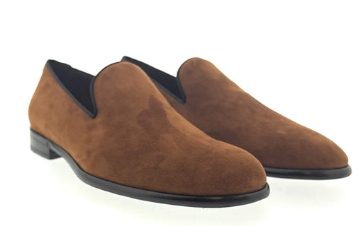 Dolce & Gabbana Men's Brown Suede Loafers Slip-On Dress Shoes-EU42