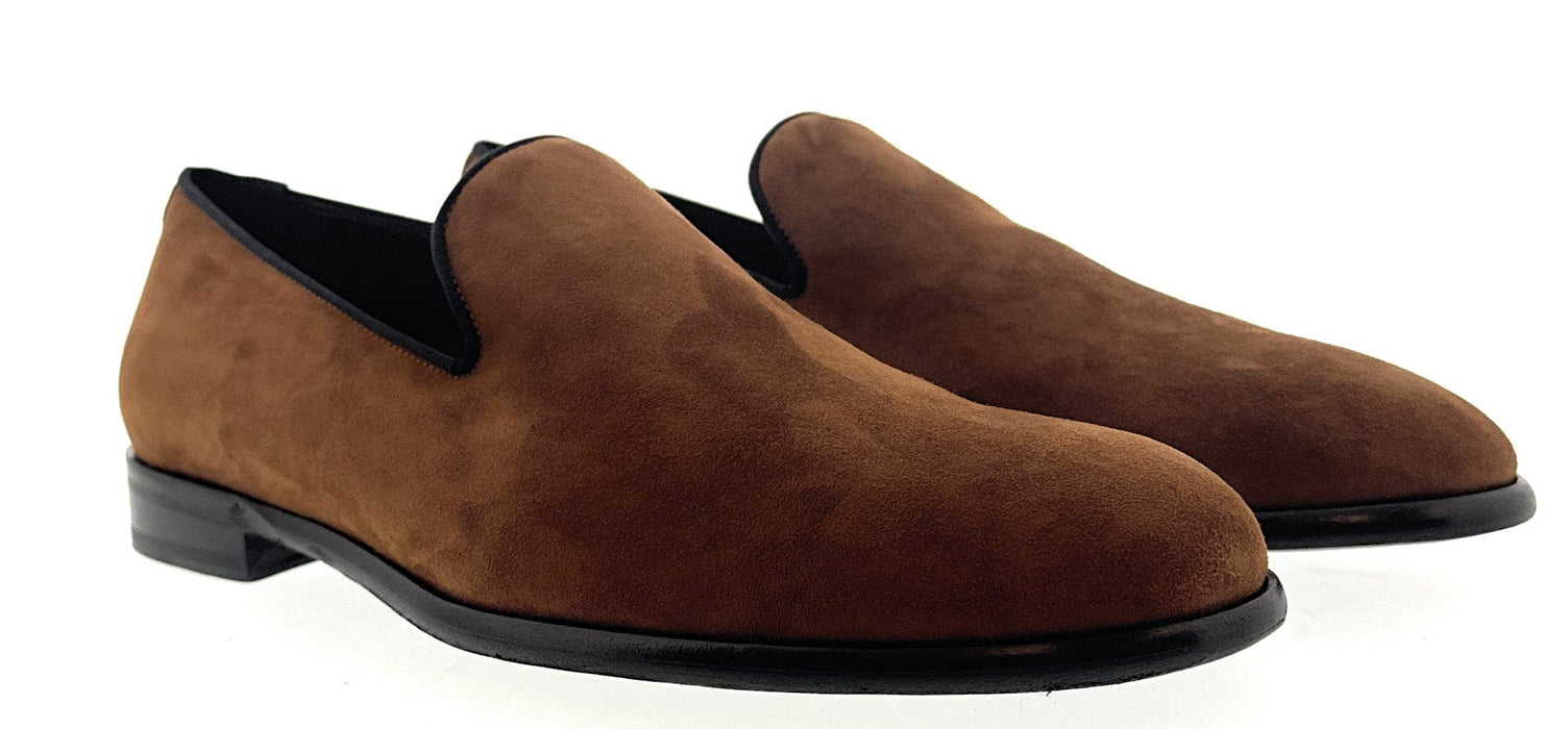 Dolce & Gabbana Men's Brown Suede Loafers Slip-On Dress Shoes-EU42