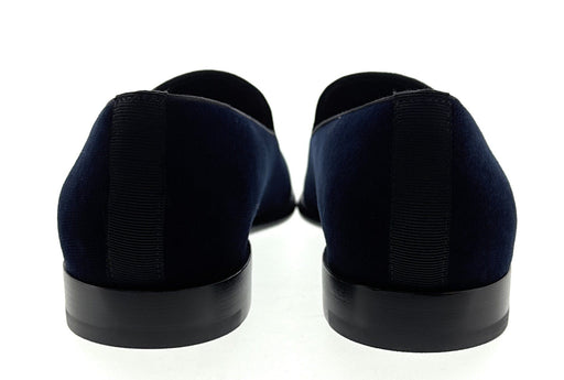 Dolce & Gabbana Navy Velvet Loafers with Leather Sole – Luxury Formal Footwear
-EU41