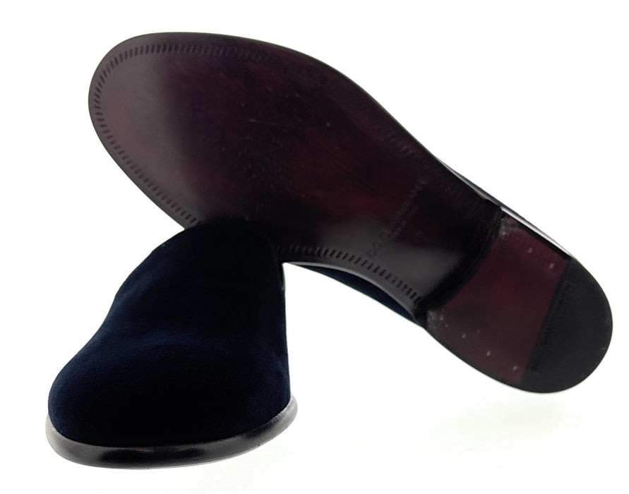 Dolce & Gabbana Navy Velvet Loafers with Leather Sole – Luxury Formal Footwear
-EU41