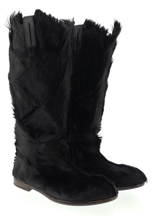 Dolce & Gabbana Black Furry Mens Winter Pull On Boots-43