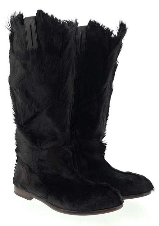 Dolce & Gabbana Black Furry Mens Winter Pull On Boots-43