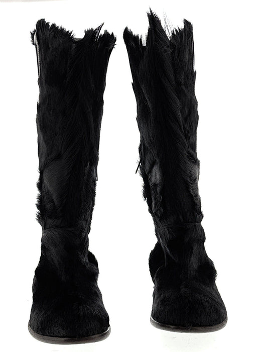 Dolce & Gabbana Black Furry Mens Winter Pull On Boots-43