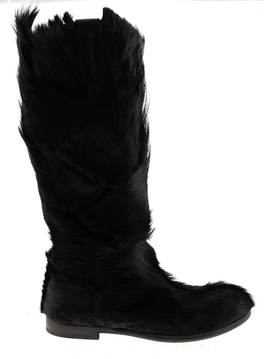 Dolce & Gabbana Black Furry Mens Winter Pull On Boots-43